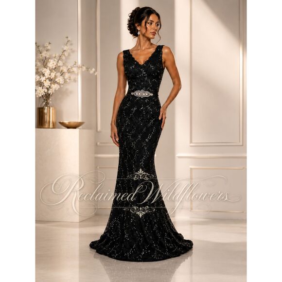 My Michelle Dresses & Skirts - My Michelle Black Sequin Gown – NWT Size 9